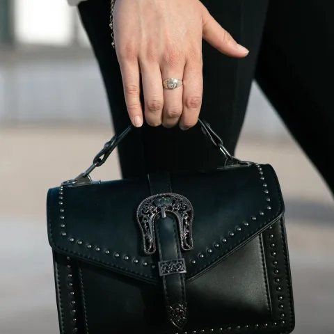 Studded Leather Handbag