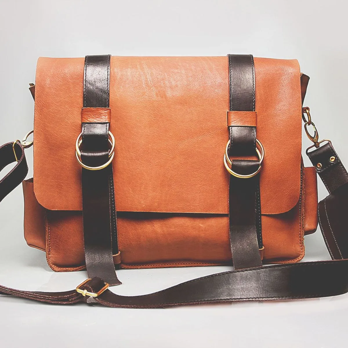 Tan Leather Messenger